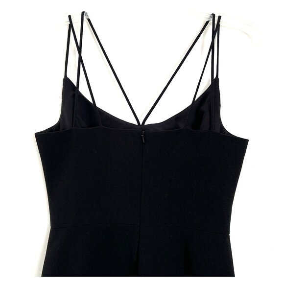 Black Halo Size 2 Behati Black Cocktail Dress Mini Strappy Bodycon Back Zip - Picture 5 of 10